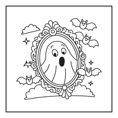 Bold and easy cute halloween coloring pages, vectors, illustration, line art, black & white deasgns, halloween coloring book, halloween coloring pages, halloween elements