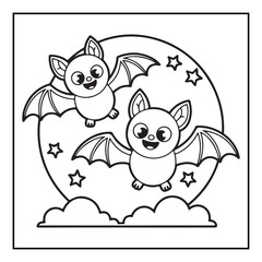 Bold and easy cute halloween coloring pages, vectors, illustration, line art, black & white deasgns, halloween coloring book, halloween coloring pages, halloween elements