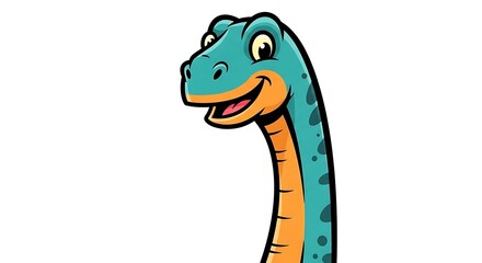 Naklejka premium A friendly and colorful illustration of a happy dinosaur. 