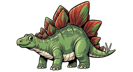 Fototapeta premium An illustrated Stegosaurus. 