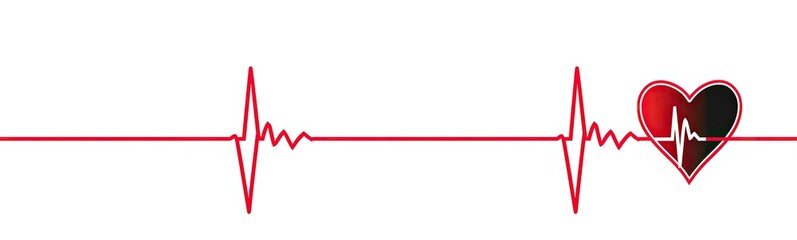Heartbeat EKG rhythm graphic, medical pulse wave, healthcare design