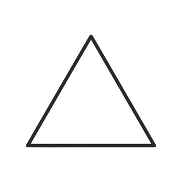 Simple black outline equilateral triangle on white background