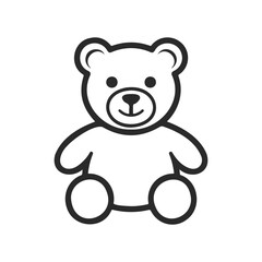 Fototapeta premium Simple black and white teddy bear line drawing design