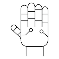 Intelligent Hand Biometric Authentication Security Vector Icon