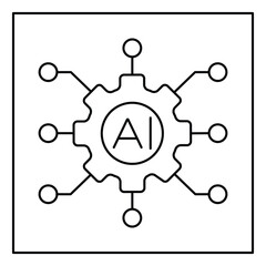 Artificial Intelligence Integration Business Process Vector Icon