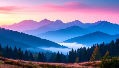 Obraz premium Majestic Sunrise Mountain Range.