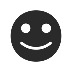 Fototapeta premium Simple black and white smiley face icon on white background