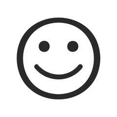 Simple black and white smiley face icon with bold lines