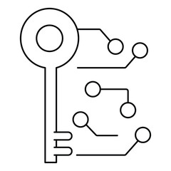 Encrypted AI Digital Key Technology Vector Icon