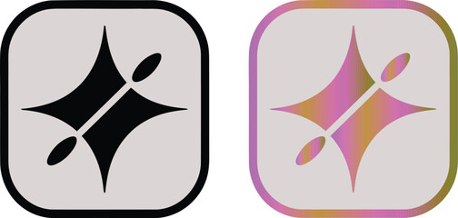 Set of three abstract star logo icons for business branding and technology vector illustration on white background