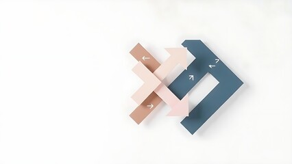 Fototapeta premium Abstract business concept with geometric shapes and arrows, representing strategy.