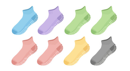 Assortment of colorful socks with grips suitable for all ages and activities