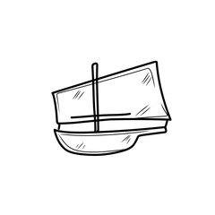 scribble sketch of ship