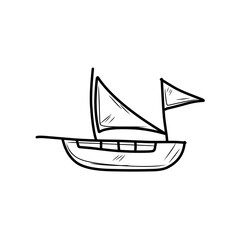 scribble sketch of ship