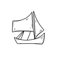 scribble sketch of ship