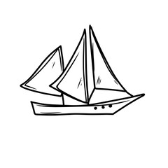 scribble sketch of ship