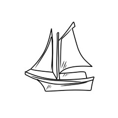 scribble sketch of ship