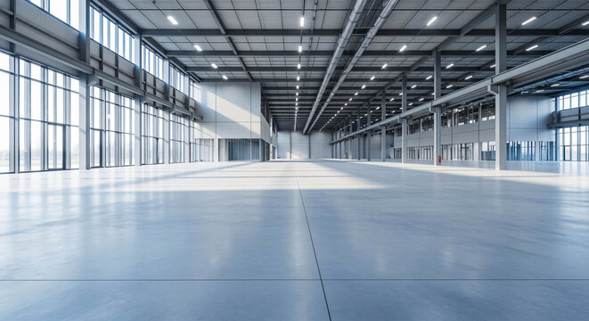 Vast Empty Warehouse Space with Natural Light