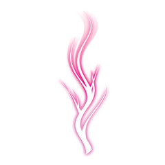 Abstract glowing pink flame shape with textured background
