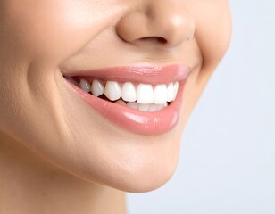 Obraz premium Womans bright smile with closeup.