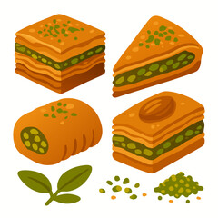 delicious homemade savory pie slices with green peas on white background