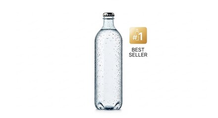 Sparkling Water Bottle: Best Seller, Dew-Covered, Studio Shot