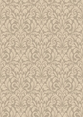 Elegant damask vector pattern with seamless damask vector background and classic damask vector design for wallpaper or textile use