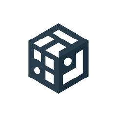 Obraz premium cube logo flat icon