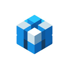 Obraz premium cube logo flat icon