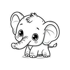 Fototapeta premium Cute baby elephant with big ears