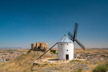 Iconic Consuegra Windmills in Summer, Spain