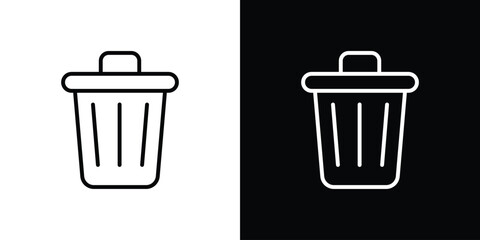 Trash icon. Simple Minimal Pictogram. Vector