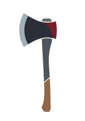 Vector illustration of an axe, a tool for cutting wood and used in construction or manual work