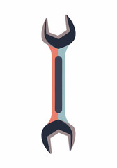 An isolated wrench on a white background, a symbol of construction and repair