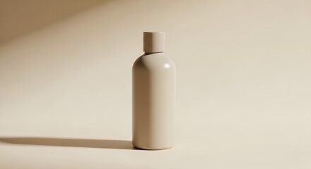 Minimalist white ceramic bottle with smooth surface and subtle shadows on a neutral background capturing simplicity and elegance in product design