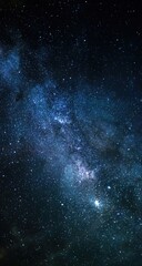 Obraz premium Night sky Milky Way galaxy astrophotography, dark background, space exploration, website banner