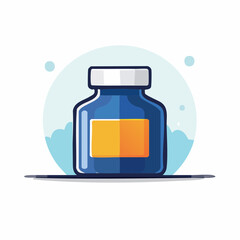 Cartoon Style Illustration Of Medicine Bottle