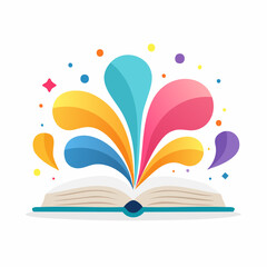 Colorful Open Book Splash Design