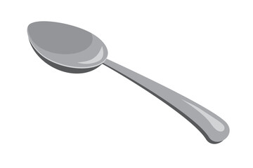 Isometric spoon. Shiny tablespoon. Isometric cutlery. Isometric tableware. Vector illustration