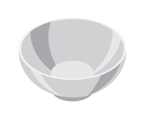 Isometric bowl. Empty bowl. Isometric cutlery. Isometric tableware. Vector illustration