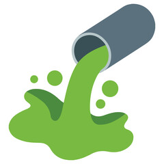 Dirty water pipe spill pollution sewage vector isolated illustration