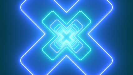 Obraz premium Looping Tunnel of Blue Cross Marks