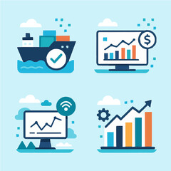 Minimalist Business Logo Icon – Abstract Growth and Finance Symbol