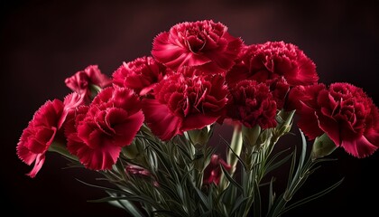 Obraz premium crimson dianthus a study in dark elegance