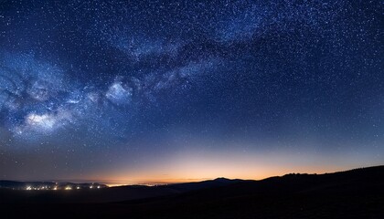 Fototapeta premium photorealistic wide shot of starry skies at night with bright stars