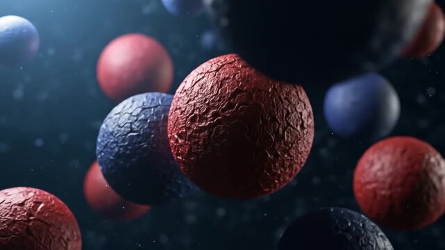 Detailed view of a virus particle attacking a cell wall