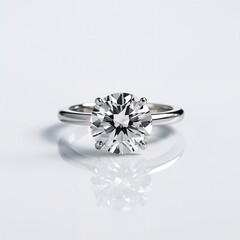 diamond engagement ring isolated on white background