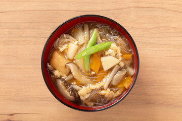 ［宮城県郷土料理］おくずかけ（白石温麺）