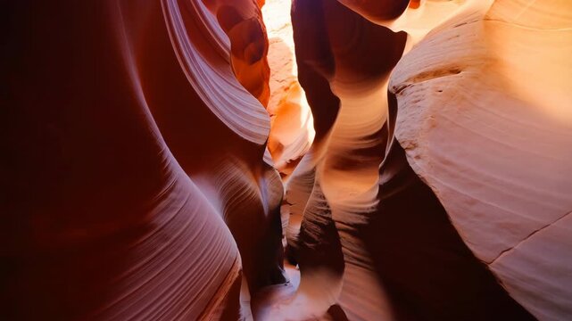 Sunlight illuminating the majestic antelope canyon in arizona