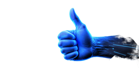 Digital Thumbs Up with Glowing Effect